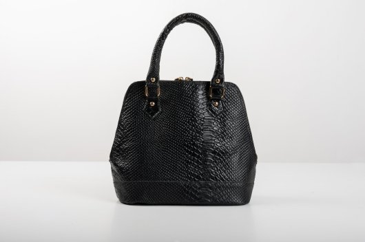 LEATHER HANDBAG IN BLACK