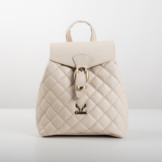 QUILTED BACKPACK IN CREAM