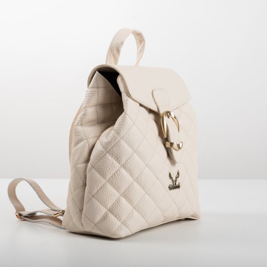 QUILTED BACKPACK IN CREAM