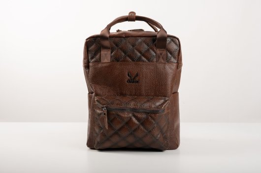 BACKPACK WITH ZIPPER IN BROWN