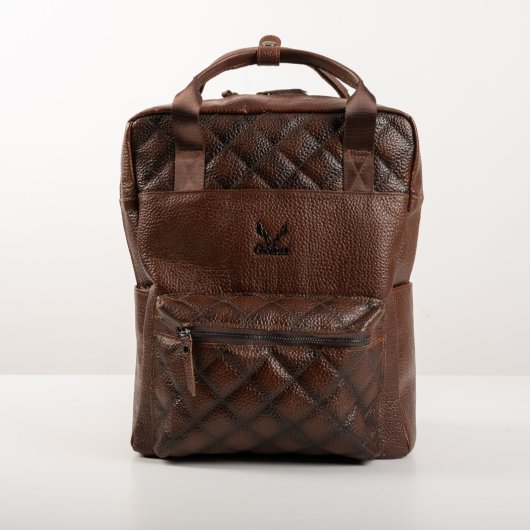 BACKPACK WITH ZIPPER IN BROWN