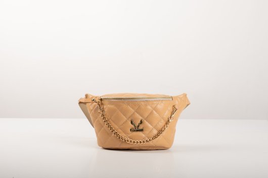 QUILTED BELT BAG IN POWDER-”MEDIUM”