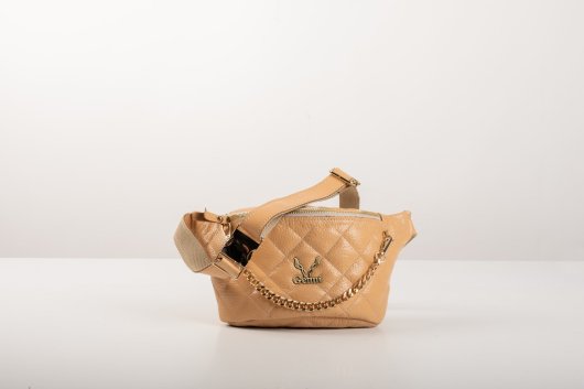 QUILTED BELT BAG IN POWDER-”MEDIUM”