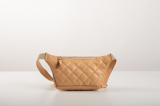 QUILTED BELT BAG IN POWDER-”MEDIUM”