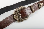 ΔΕΡΜΑΤΙΝΗ ΖΩΝΗ ΜΕ VINTAGE ΜΕΤΑΛΛΙΚΗ ΑΓΚΡΑΦΑ ΚΑΦΕ