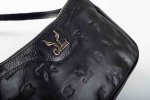 LEATHER SHOULDER BAG WITH CHAIN IN BLACK (LOGO)