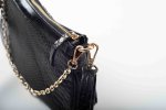 LEATHER SHOULDER BAG WITH CHAIN IN BLACK