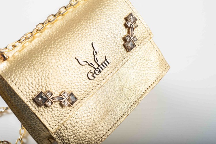 STRASS SHOULDER BAG IN GOLD