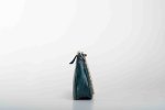 LEATHER SHOULDER BAG WITH CHAIN IN DARK GREEN
