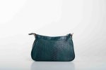 LEATHER SHOULDER BAG WITH CHAIN IN DARK GREEN