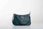 LEATHER SHOULDER BAG WITH CHAIN IN DARK GREEN