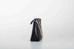 LEATHER SHOULDER BAG WITH CHAIN IN BLACK
