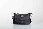 LEATHER SHOULDER BAG WITH CHAIN IN BLACK