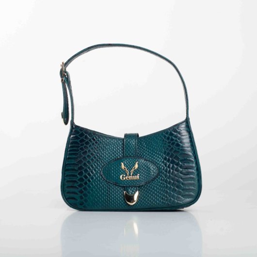 LEATHER SHOULDER BAG IN DARK GREEN