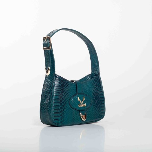 LEATHER SHOULDER BAG IN DARK GREEN