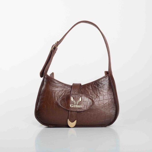 LEATHER SHOULDER BAG IN BROWN