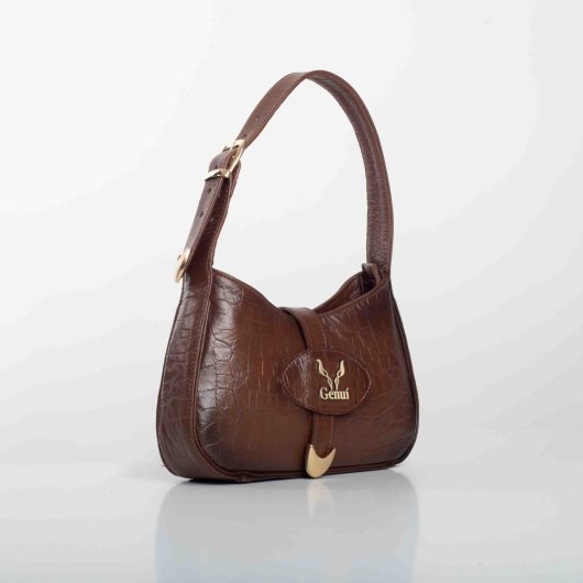 LEATHER SHOULDER BAG IN BROWN