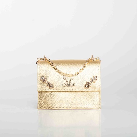 STRASS SHOULDER BAG IN GOLD