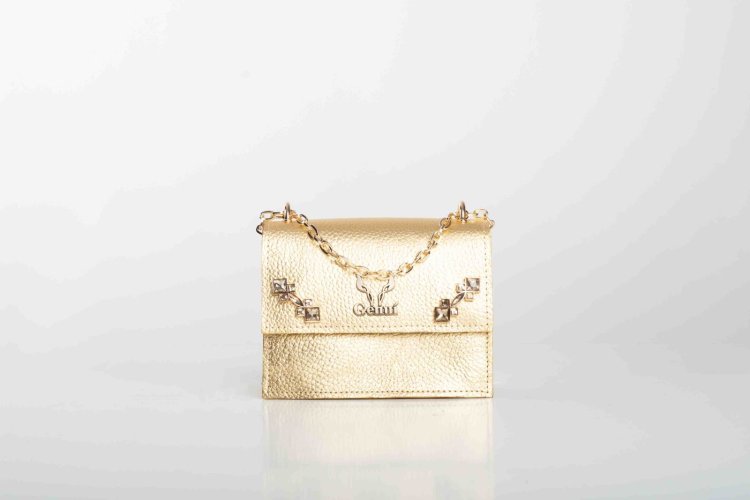 STRASS SHOULDER BAG IN GOLD