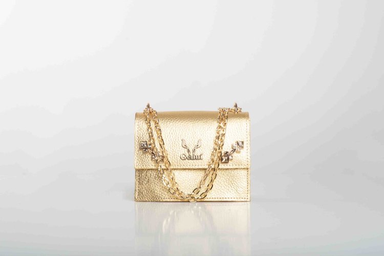 STRASS SHOULDER BAG IN GOLD