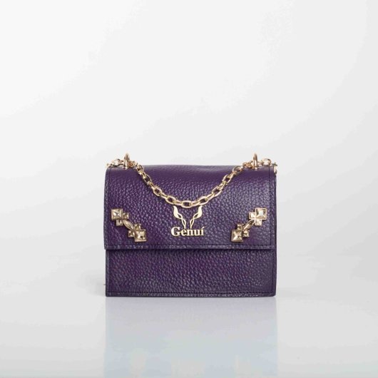 STRASS SHOULDER BAG IN PURPLE