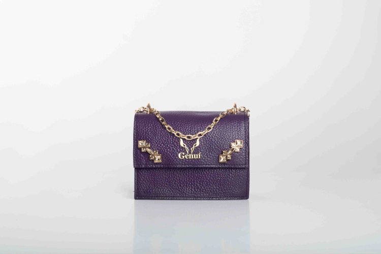 STRASS SHOULDER BAG IN PURPLE