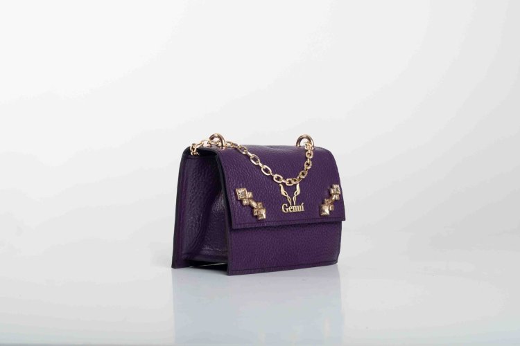 STRASS SHOULDER BAG IN PURPLE