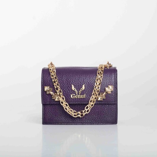 STRASS SHOULDER BAG IN PURPLE