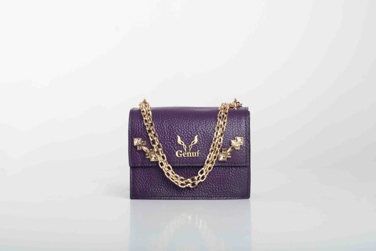 STRASS SHOULDER BAG IN PURPLE