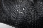 ROUND-HANDLE LEATHER BAG IN BLACK