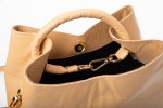 ROUND-HANDLE LEATHER BAG IN POWDER