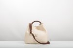 ROUND-HANDLE LEATHER BAG IN CREAM