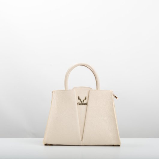 V LEATHER BAG IN CREAM