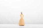 BAMBOO HANDLE LEATHER BAG IN POWDER