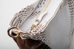 LEATHER SHOULDER BAG IN WHITE-BROWN