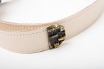VINTAGE STYLE LEATHER BELT IN BEIGE (BRONZE HARDWARE)