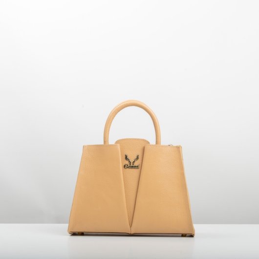 V LEATHER BAG IN POWDER