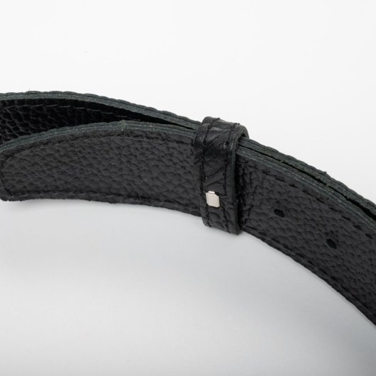 BLACK LEATHER BELT WITH GOLDEN HARDWARE