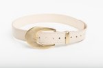 VINTAGE STYLE LEATHER BELT IN CREAM