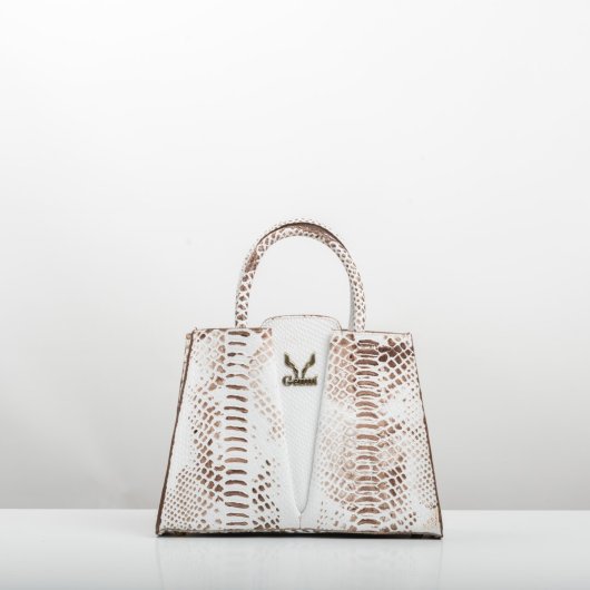 V LEATHER BAG IN WHITE