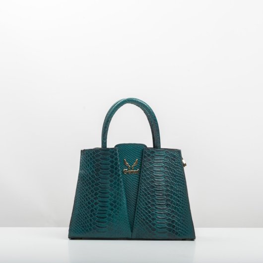 V LEATHER BAG IN DARK GREEN