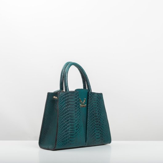 V LEATHER BAG IN DARK GREEN