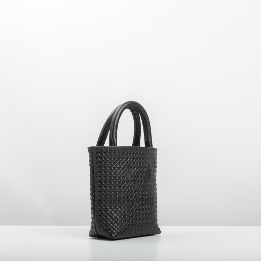 NATURAL RAFFIA HANDBAG WITH EMBROIDERY IN BLACK