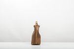BAMBOO HANDLE LEATHER BAG IN OLIVE GREEN